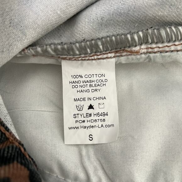 Hayden Los Angeles Animal Print Denim Mini Skirt with Decorative Zipper Small - Picture 6 of 9